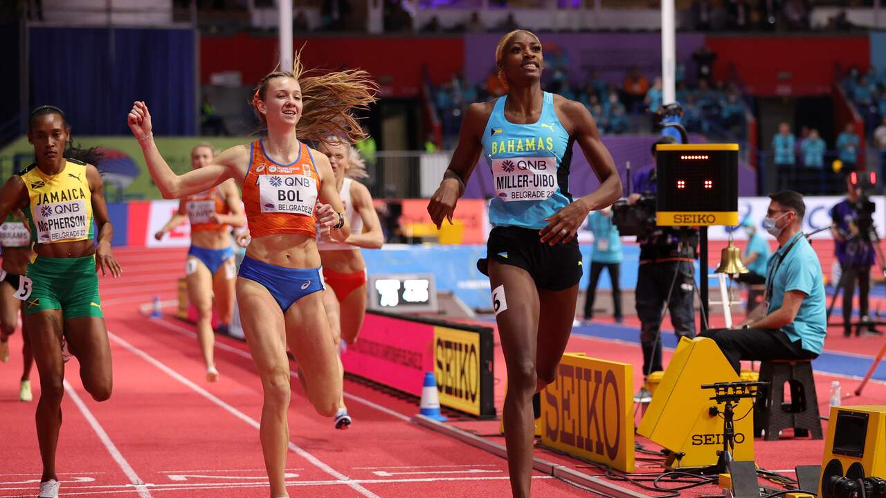 Femke Bol finisht achter Shaunae Miller-Uibo.