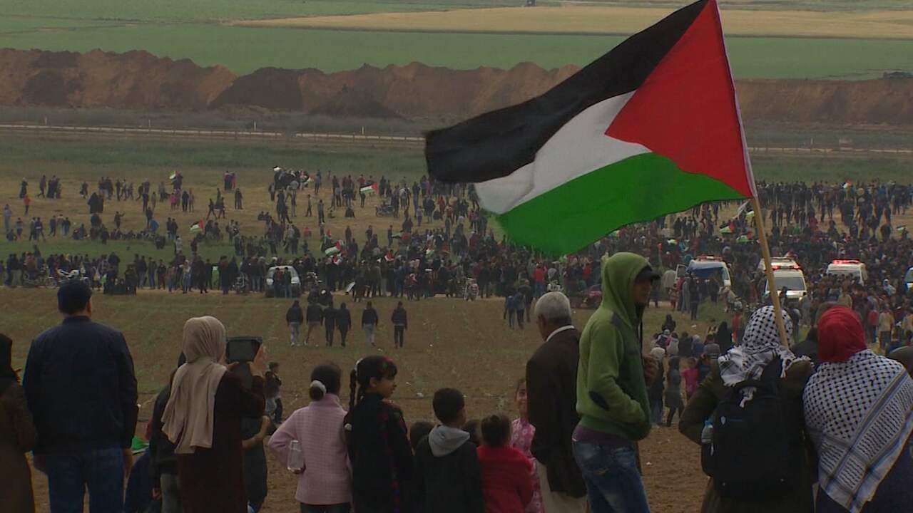 Beeld uit video: Doden bij massaal protest Palestijnen Gazastrook