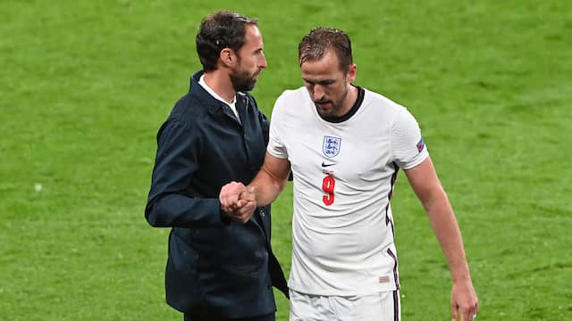 Harry Kane werd in het EK-duel met Schotland een kwartier voor tijd naar de kant gehaald door bondscoach Gareth Southgate.