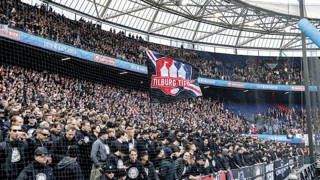 Fans van Willem II bij de laatste bekerfinale tussen Ajax en Willem II in 2019.