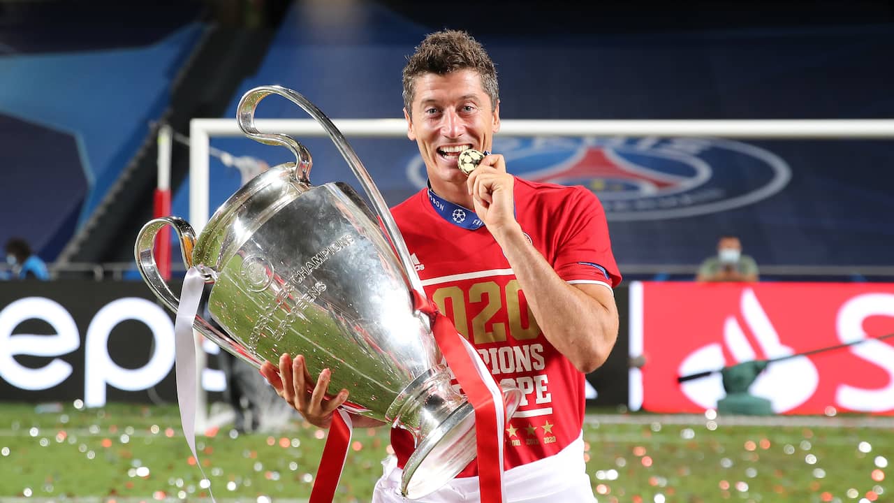 Robert Lewandowski nach dem Gewinn der Champions League im Jahr 2020.