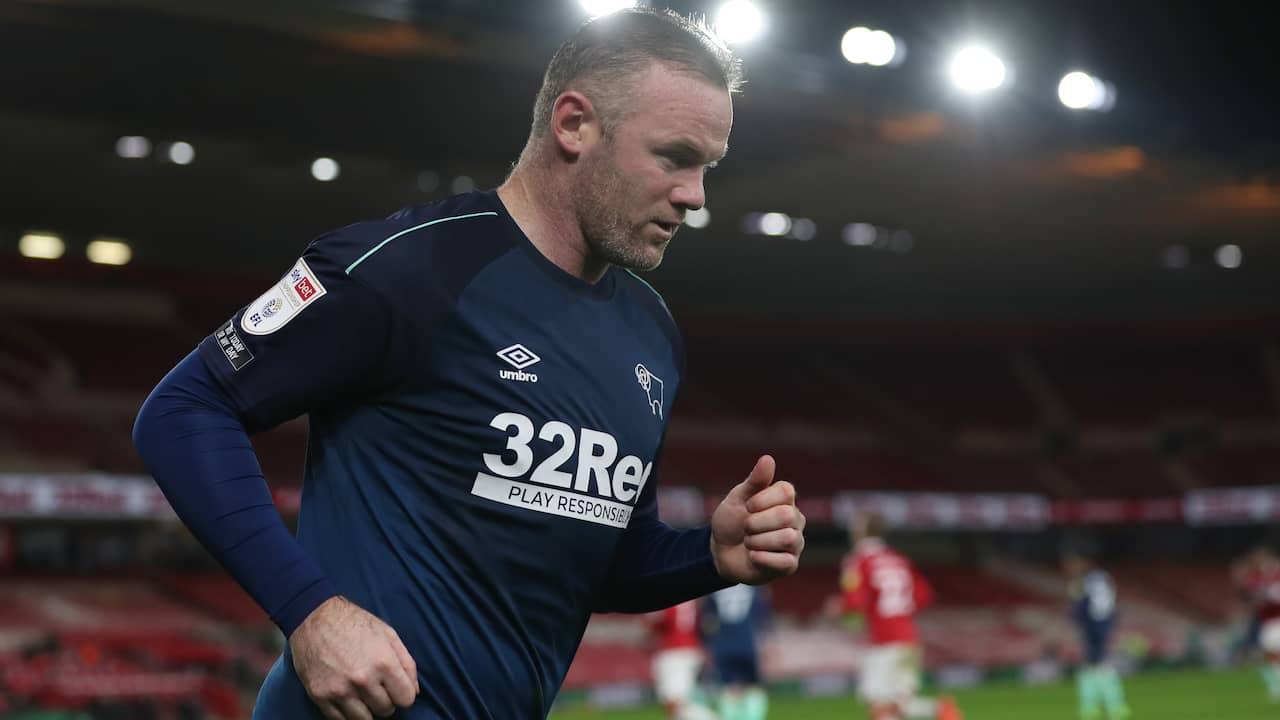 Wayne Rooney in november 2020 in zijn laatste wedstrijd uit zijn carrière.