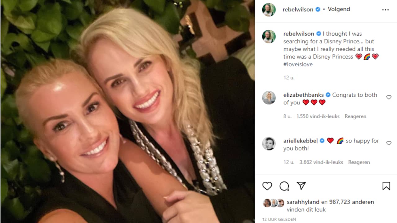 Rebel Wilson ha annunciato la sua relazione con Ramona Agrum tramite Instagram.  (Foto: Instagram Rebel Wilson)