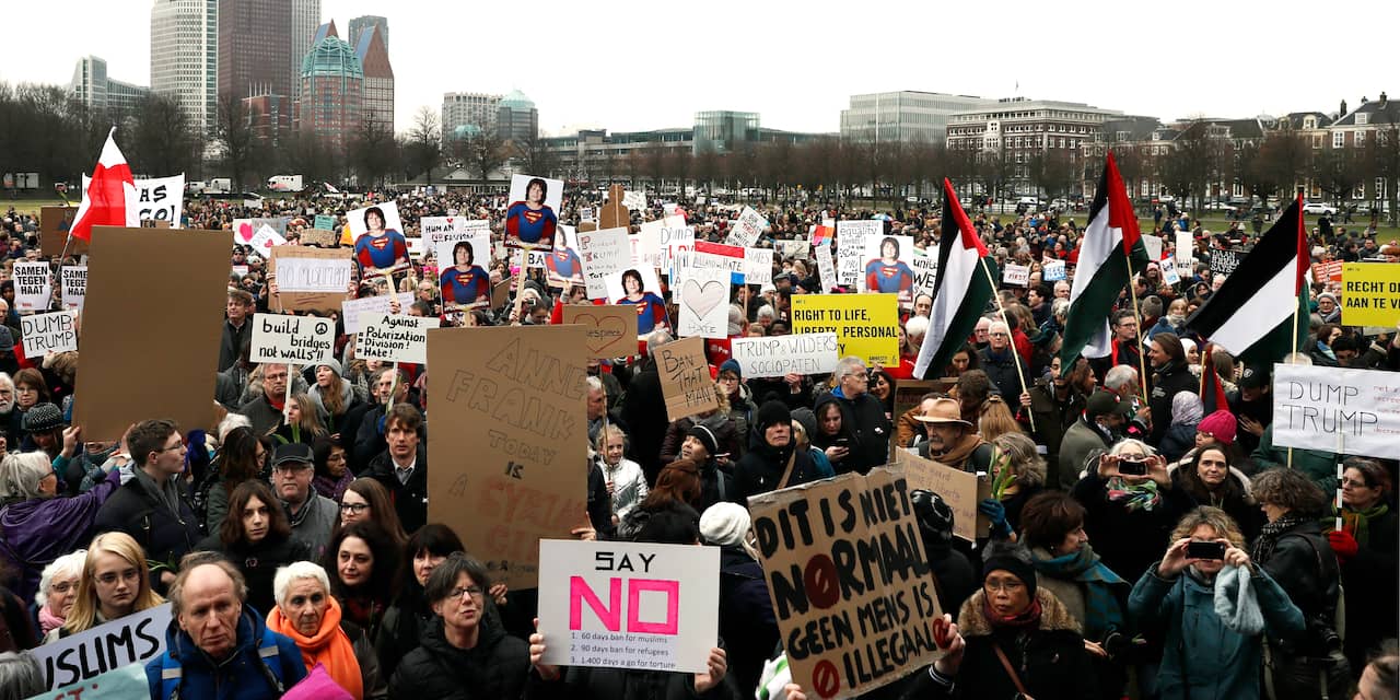 Demonstratie tegen Trump in Den Haag