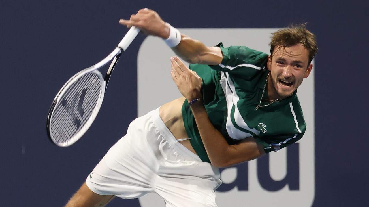 Daniil Medvedev werd in de kwartfinales uitgeschakeld in Miami.