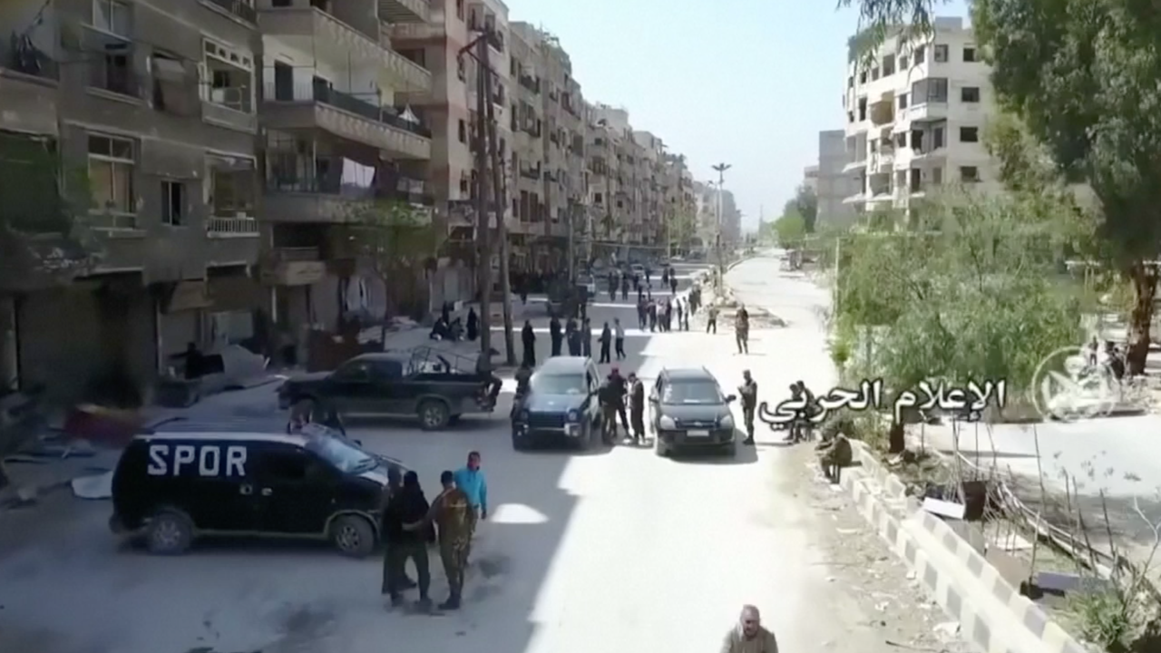 Beeld uit video: Drone filmt Oost-Ghouta na verdrijving van rebellen