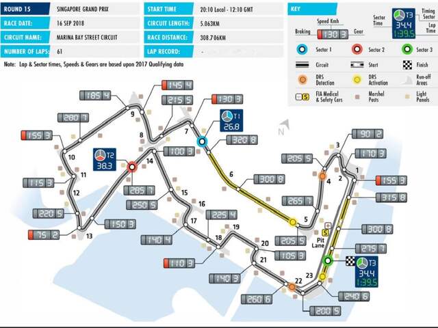 Plattegrond Marina Bay Street Circuit
