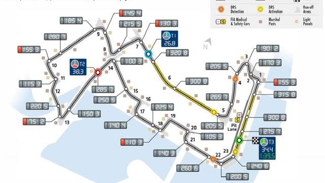 Plattegrond Marina Bay Street Circuit