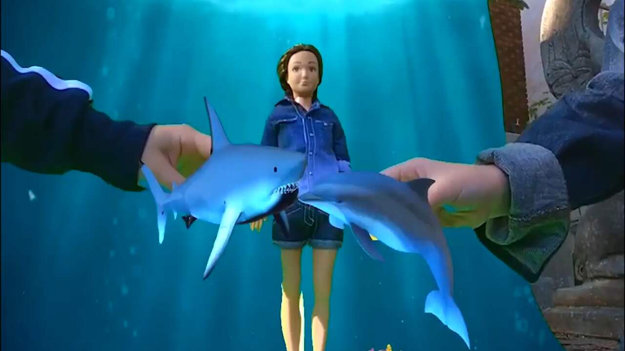 App met green screen toont speelgoed in digitale omgevingen