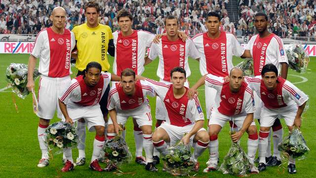 Het elftal van Ajax dat in 2006 door FC Kopenhagen werd uitgeschakeld na een 1-2-uitzege.