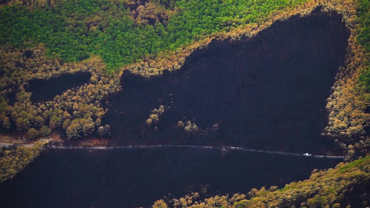 Beeld uit video: Zichtbare gevolgen van bosbranden in Spaans natuurgebied