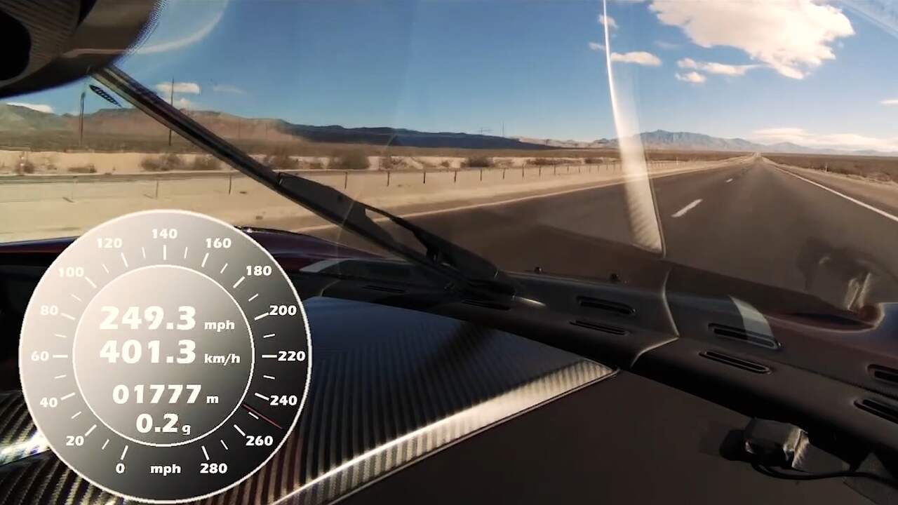 Koenigsegg Agera RS gaat van 0-400-0 in 33.29 seconden