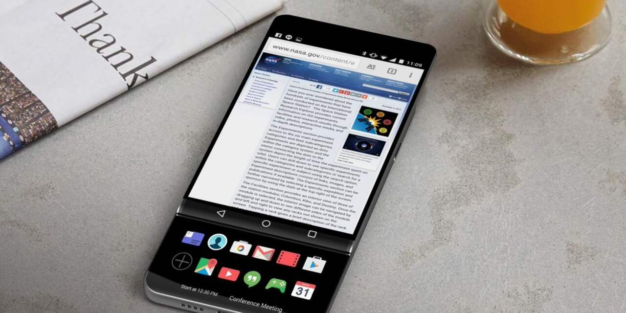 'LG overwoog smartphone met uitschuifbaar scherm'