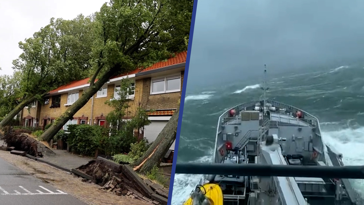 Beeld uit video: Compilatie: Zomerstorm Poly laat ravage achter in kustprovincies