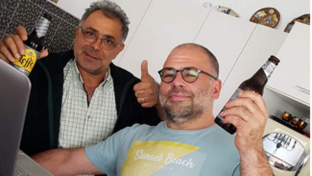 Marcel Mulder (rechts) samen met Saleh Rozbeh.