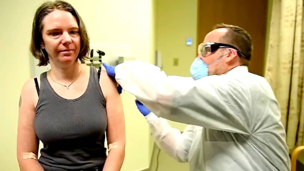 Beeld uit video: Mogelijk vaccin tegen coronavirus getest op mensen in VS