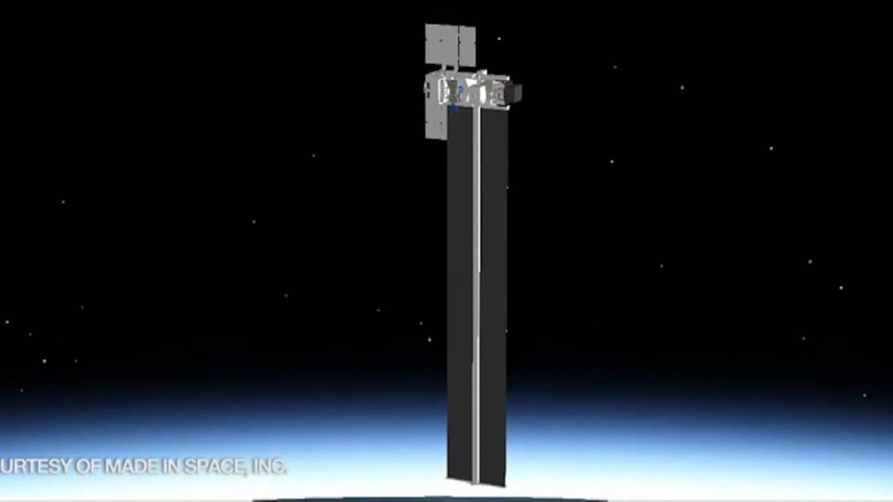 Beeld uit video: Satelliet van de toekomst zet zichzelf in de ruimte in elkaar