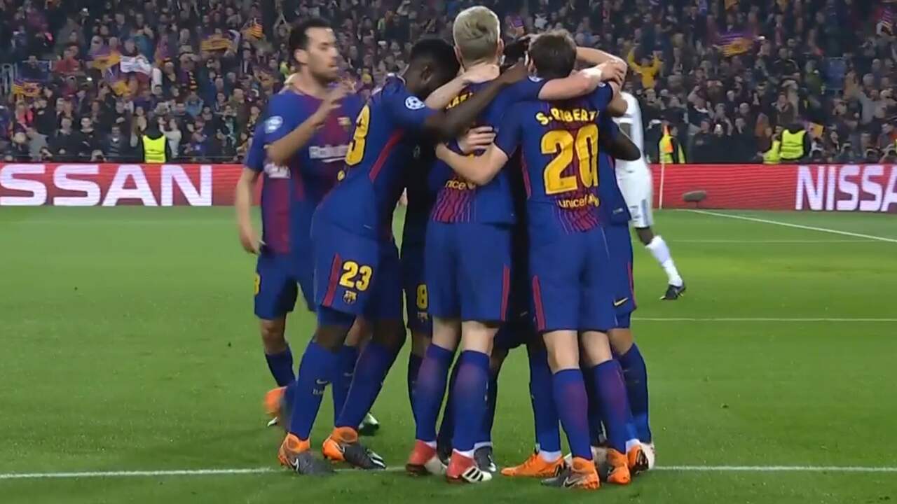 Beeld uit video: Dembele verdubbelt voorsprong Barça met fraaie goal