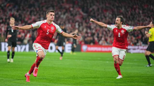 Joakim Maehle zorgde aan het begin van de tweede helft voor het enige doelpunt tegen Oostenrijk.