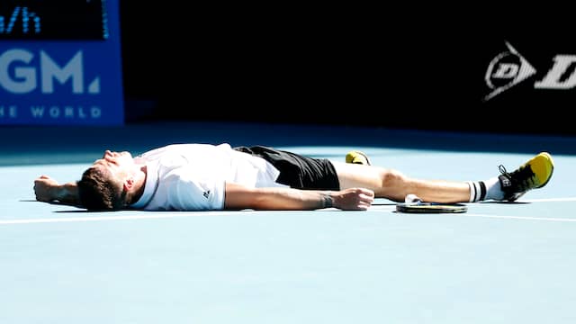 The tired Márton Fucsovics stayed on the Australian hard court for a while after the decisive point.