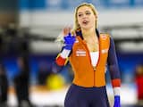 Leerdam wint ook na 'grote bochel' in haar schaats: 'Ik schrok me dood'
