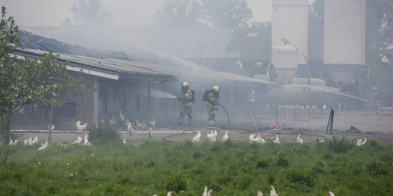 Duizenden kippen omgekomen na grote brand op boerderij Renswoude