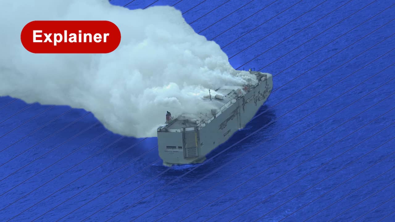 Image from video: Why a cargo ship is cooled instead of extinguished
