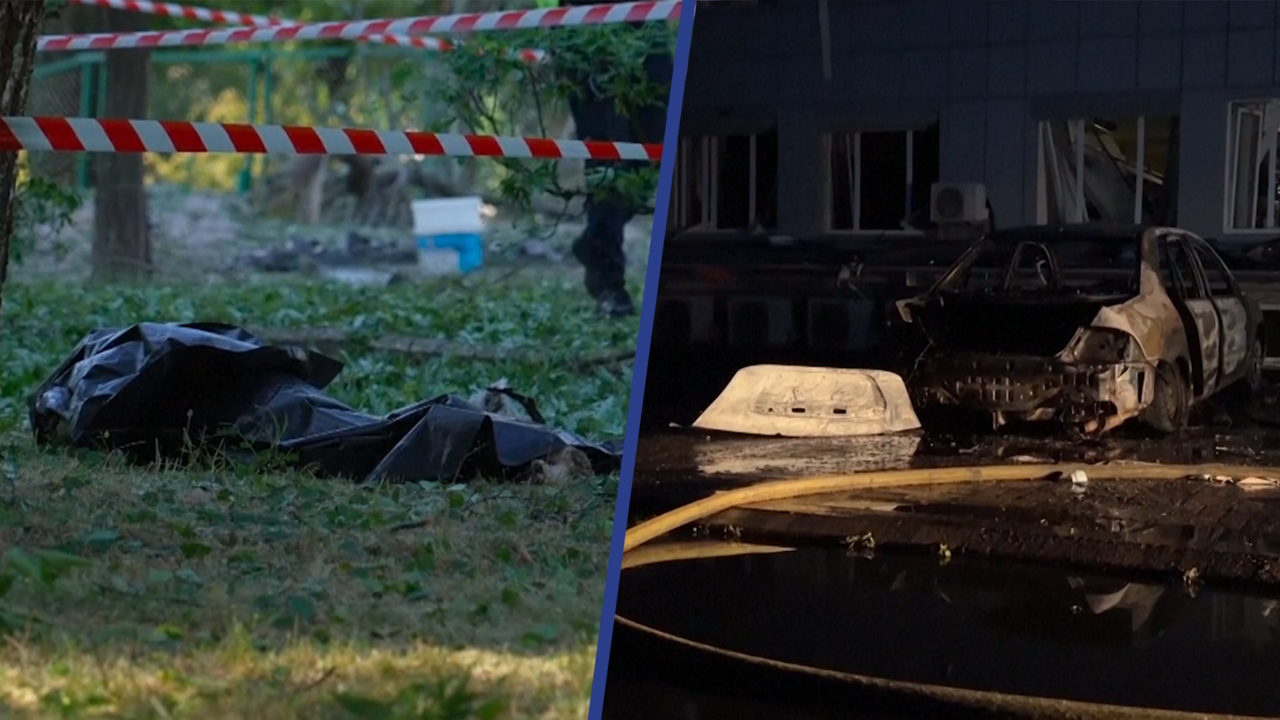 Beeld uit video: Camera neemt geluid op van dodelijke luchtaanval op Kyiv