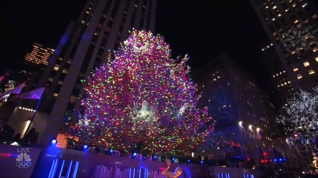 Gwen Stefani en Seal treden op bij verlichting kerstboom in New York