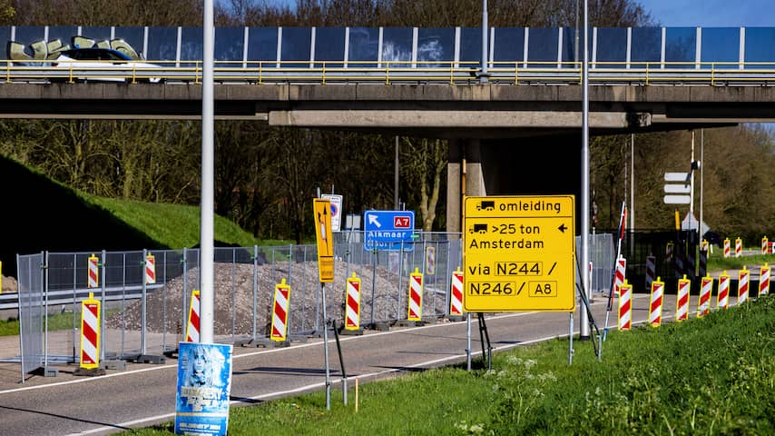 Rijkswaterstaat geeft geld aan weggebruikers die brug A7 bij Purmerend mijden