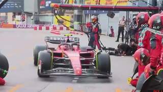 Chaos door regen in Monaco, geel voor Sainz