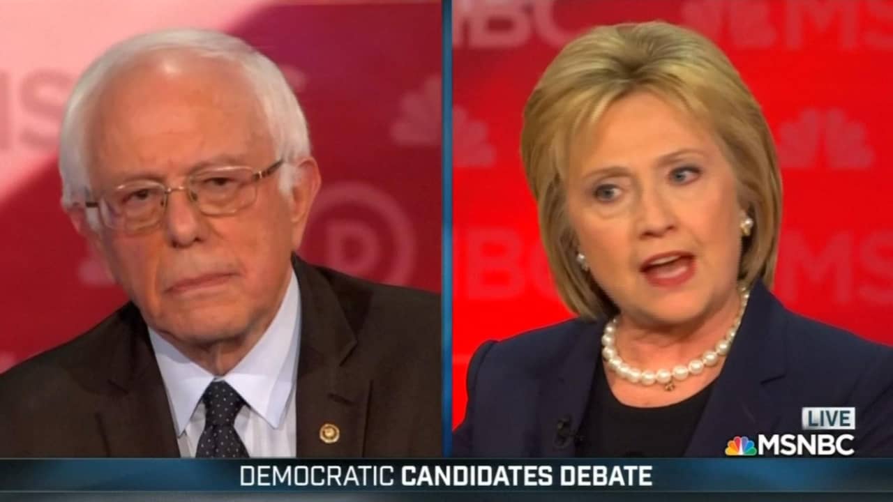 Clinton en Sanders spelen op de man in debat Democraten