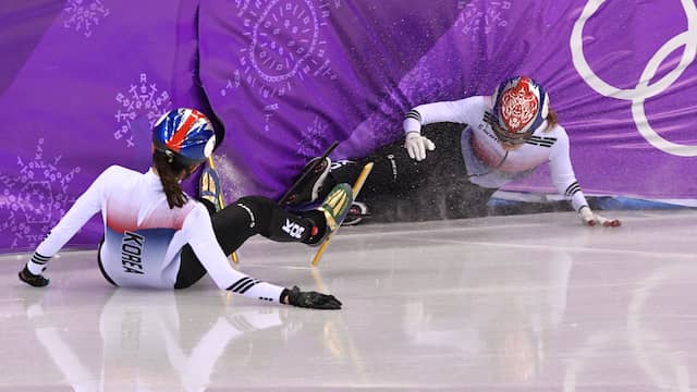Shim Suk-hee en Choi Min-jeong kwamen tijdens de Spelen van 2018 met elkaar in botsing in de finale van de 1.000 meter.