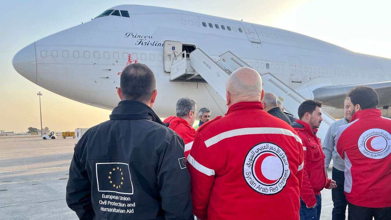 The first planes with EU assistance have landed in Syria, and more flights are to come |  outside