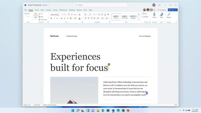 Word in Office 2021.