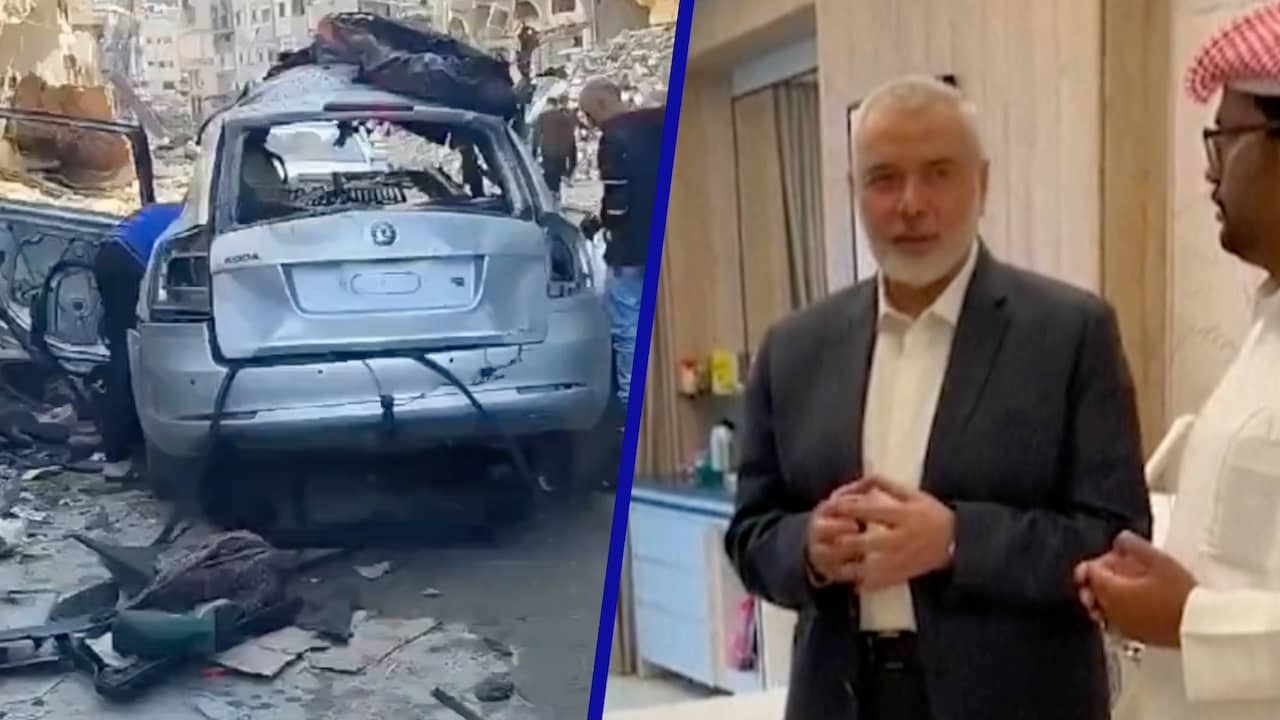 Beeld uit video: Hamas-leider reageert op dood zonen: 'Moge God genade hebben'