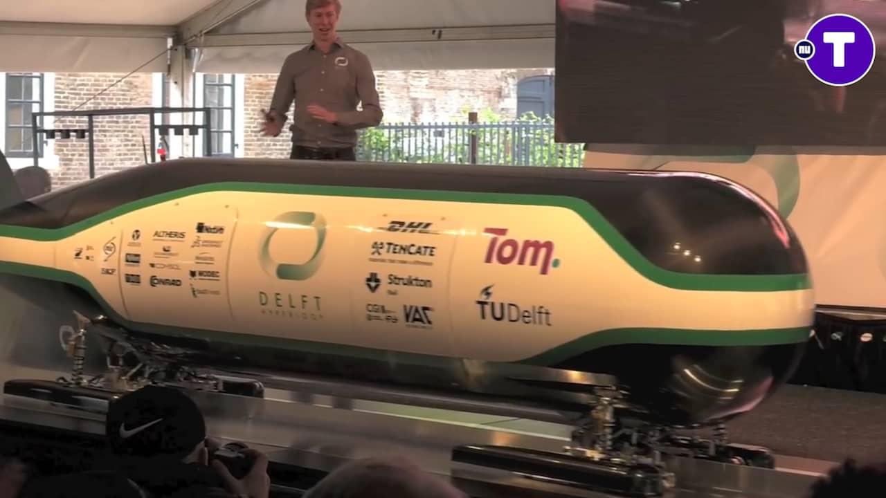 Beeld uit video: Eerste test met Delftse Hyperloop