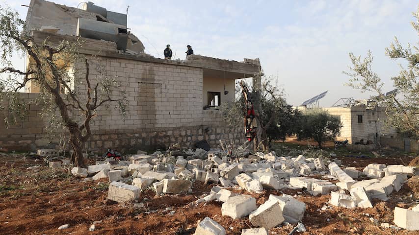 Verwoest huis na antiterreurmissie VS in Syrië (Atmeh)