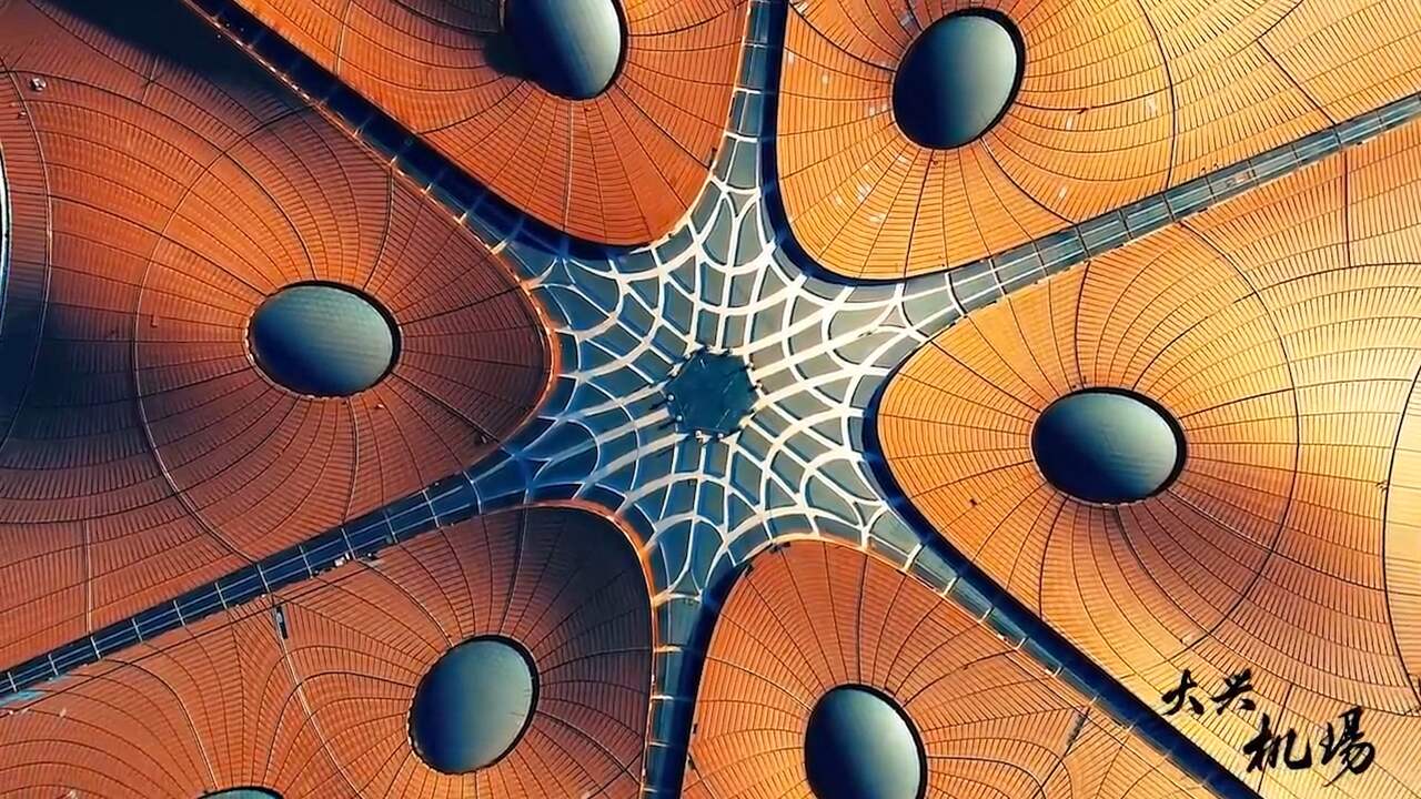 Drone toont pas geopende grootste vliegveld ter wereld