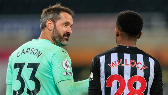Scott Carson mocht na tien jaar weer keepen in de Premier League.