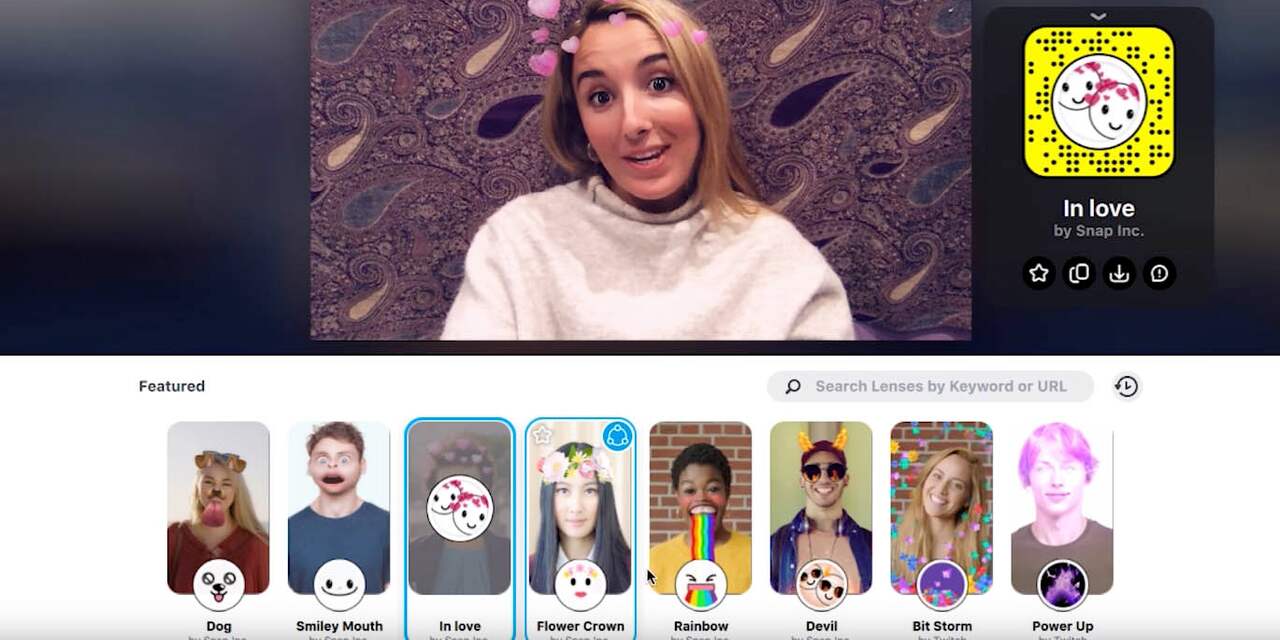Snapchat presenteert desktopapp met gezichtsfilters voor videodiensten
