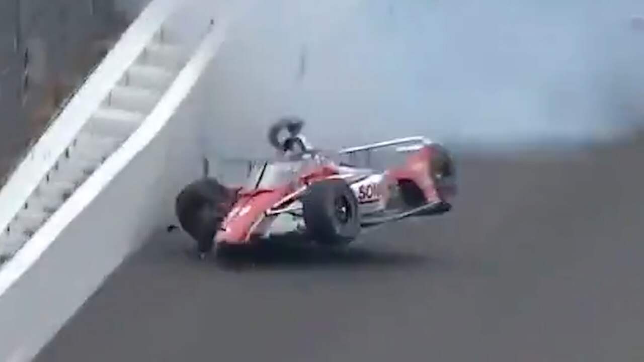 IndyCarcoureur Van Kalmthout beleeft zware crash in Indianapolis NU.nl