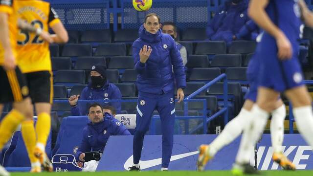 Thomas Tuchel zat voor het eerst op de bank bij Chelsea.