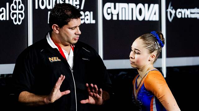 Patrick Kiens met zijn pupil Eythora Thorsdottir bij de WK van 2017.