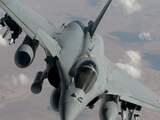Een gevechtsvliegtuig boven Irak.