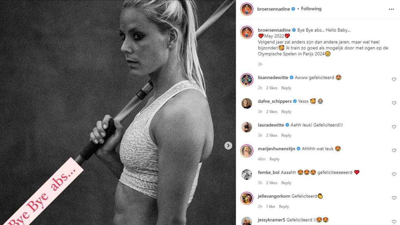 Nadine Broersen maakt op Instagram bekend zwanger te zijn. (Foto: Instagram/Nadine Broersen)