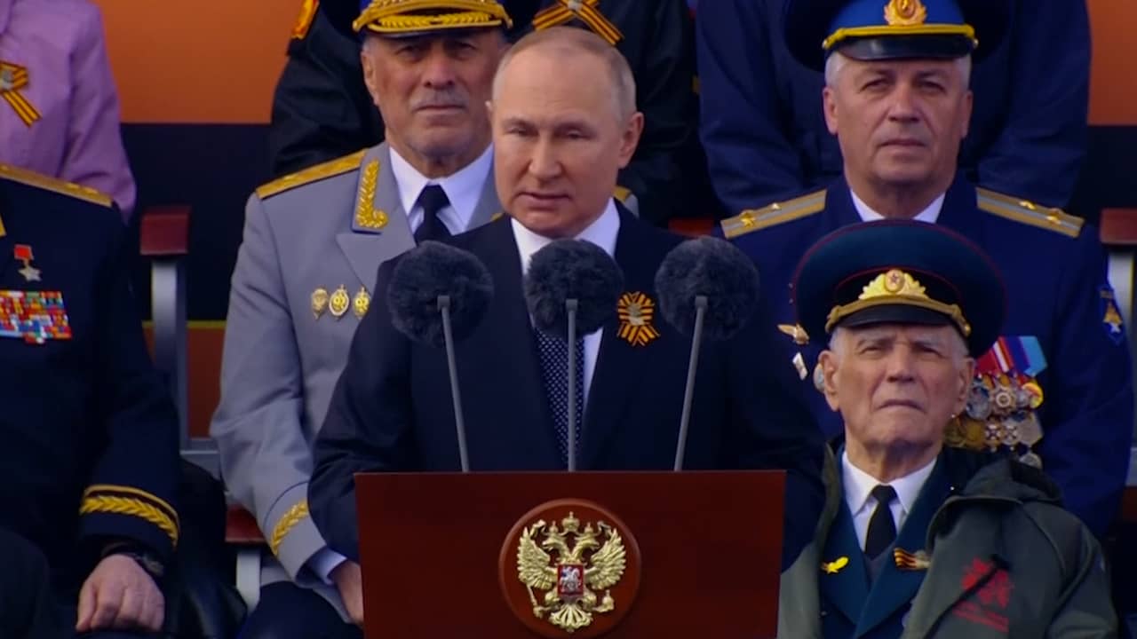 Beeld uit video: Poetin herhaalt argumenten voor invasie van Oekraïne
