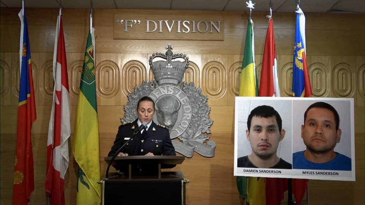 Beeld uit video: Politie Canada over steekpartijen: 'Deels gerichte aanval'
