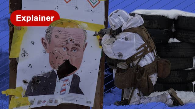 Met Poetin als schietschijf trainen Oekraïense soldaten op de aanval