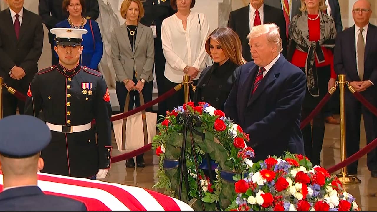 Trump And Melania Honor Former President Bush In The Capitol